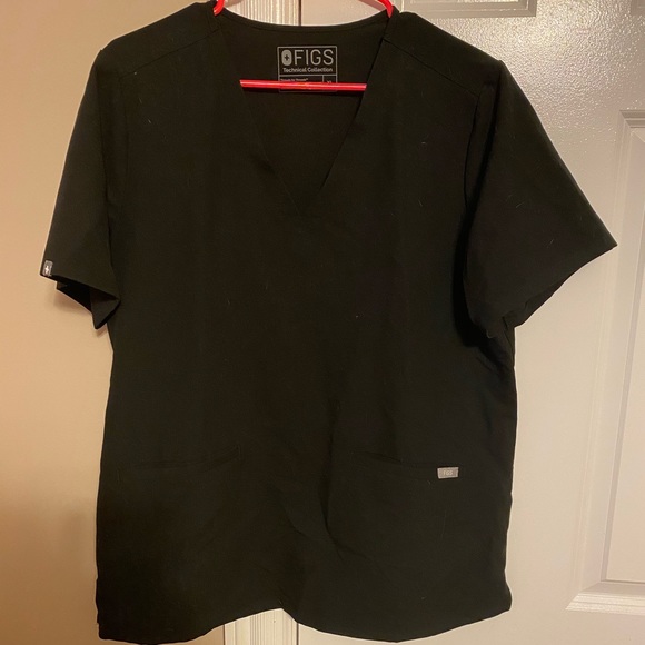 Figs scrub top black XL